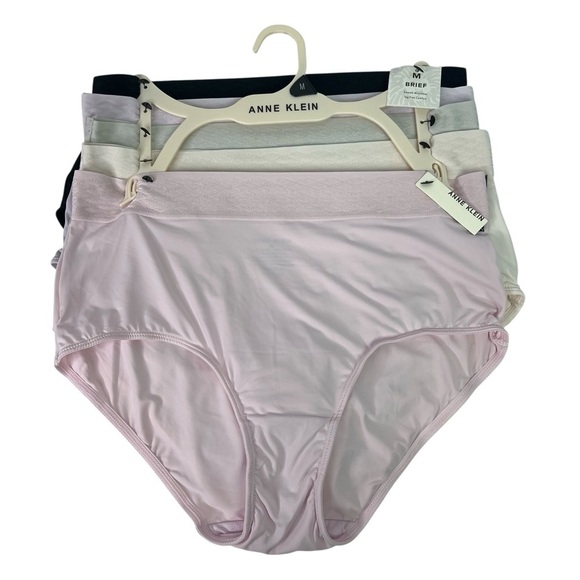 Anne Klein Women’s Panties Sz Medium Pkg/5 Briefs Tag Free Multi Colors MSRP $60